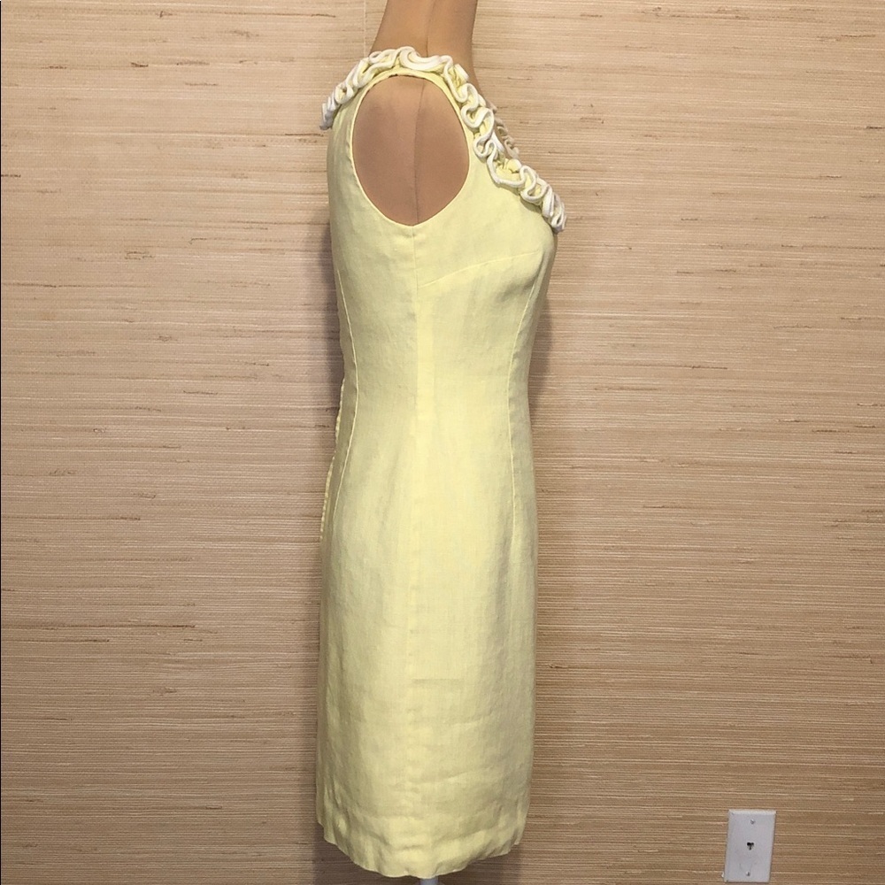 Vintage The Anne Fogarty Room Chic Yellow Ruffle Neckline Mini Dress - Picture 4 of 11